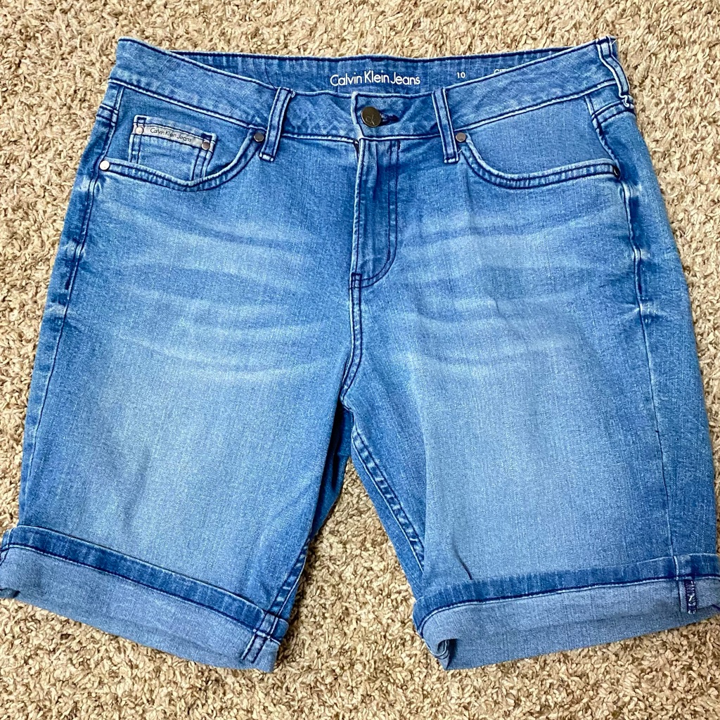 Womens Blue Jeans Shorts By Calvin Klein Jeans. Size 10. A Medium Color Blue.